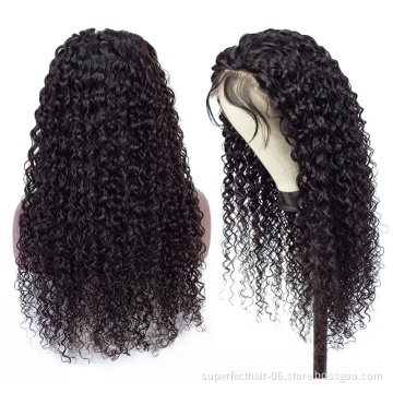Wholesale 4X4 13X4 360 Brazilian Virgin Hair Lace Frontal Wig Pre Plucked With Baby Hair Kinky Curly lace front human hair wigs